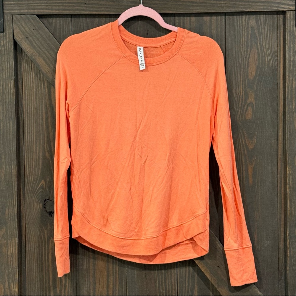 Athleta Women’s‎ Peach Modal Long Sleeve Top Super Soft Sweater Size XS